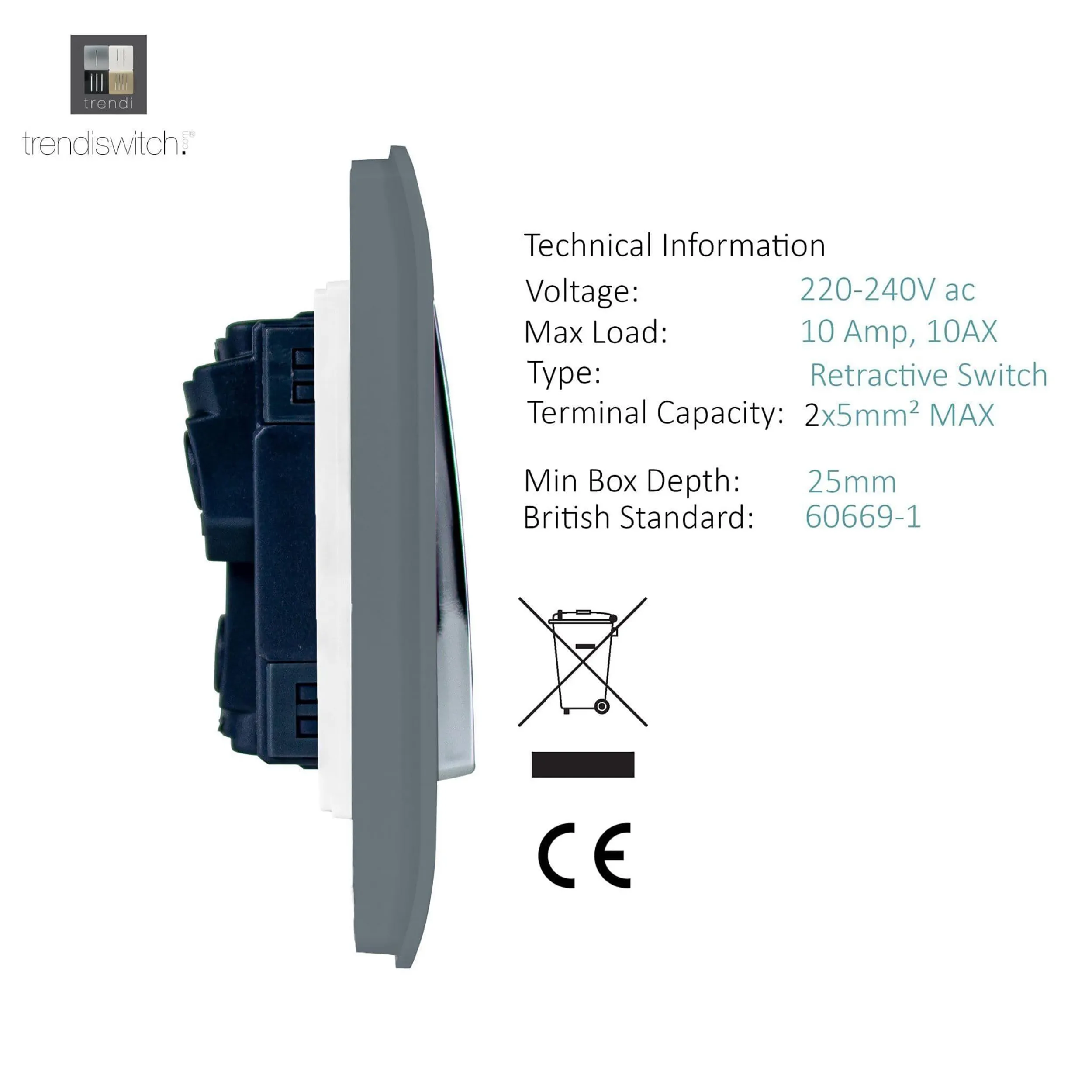 2 Gang Doorbell Warm Grey ART-2DBWG  Trendi Warm Grey